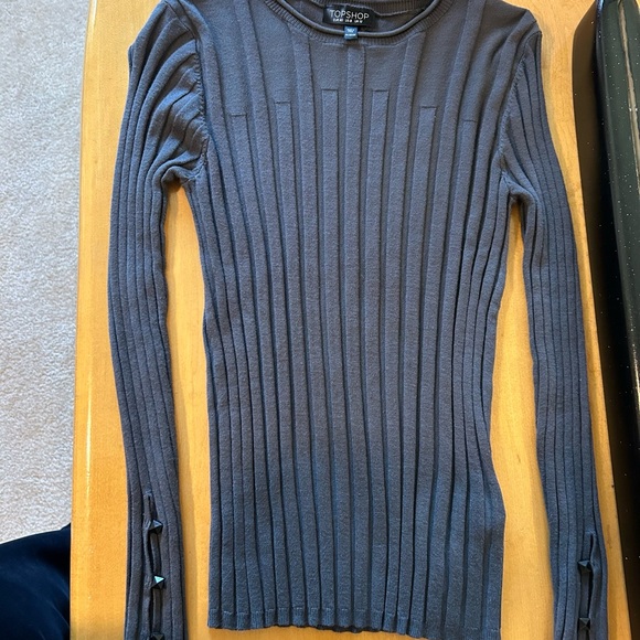 Top Shop gray knit top size 8 - Picture 4 of 6